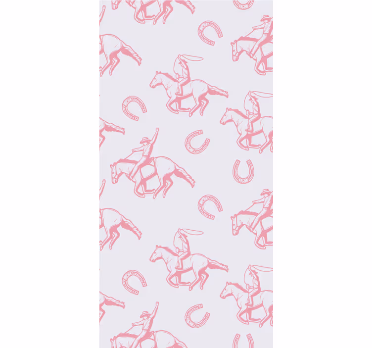 Kids roller blind pink cowboy horse design - TenStickers