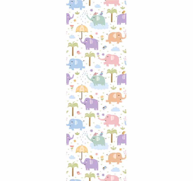 Kids roller blind with a cute elephant pattern - TenStickers
