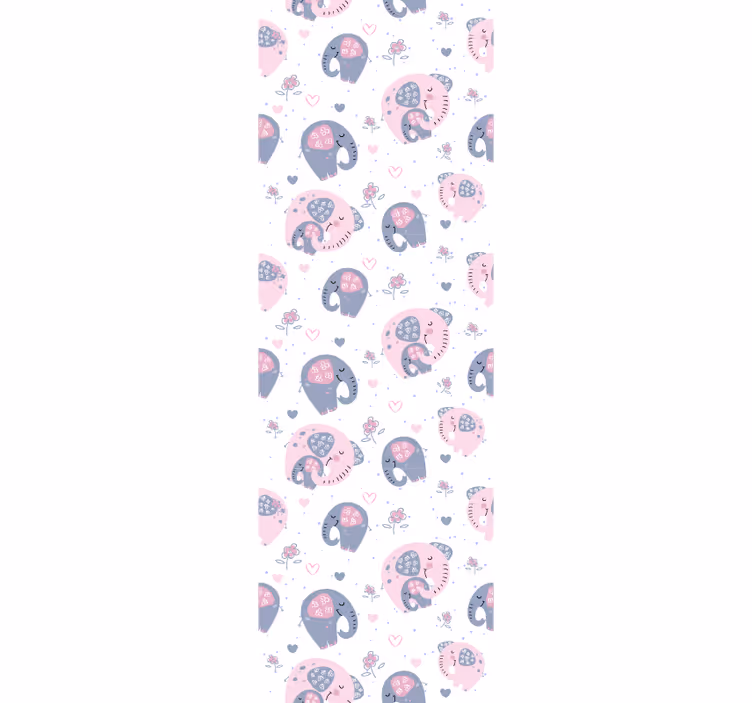 Kids roller blind cute pink elephants - TenStickers