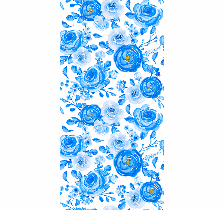 Kids roller blind nordic blue clock flowers - TenStickers