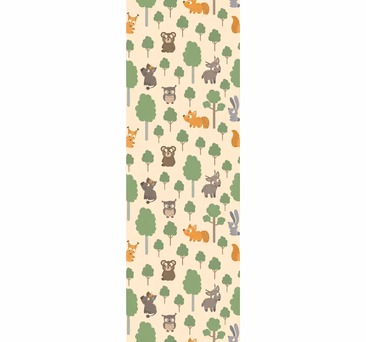 Kids roller blind with funny cute animals and trees - TenStickers