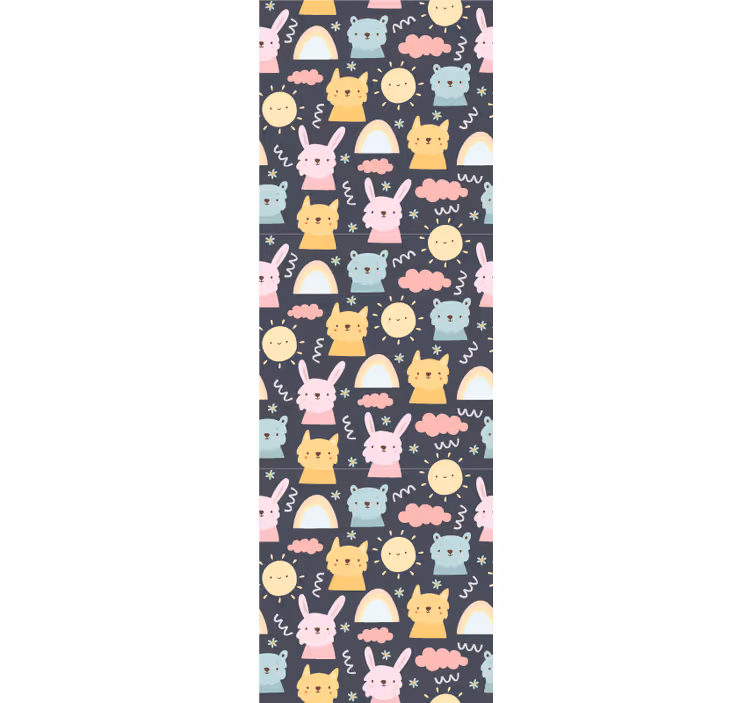 Pastel animals and rainbows kids roller blind - TenStickers