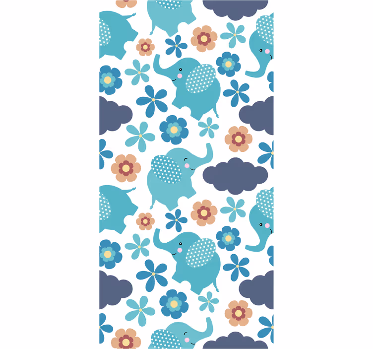 Kids roller blind elephants and flowers design - TenStickers