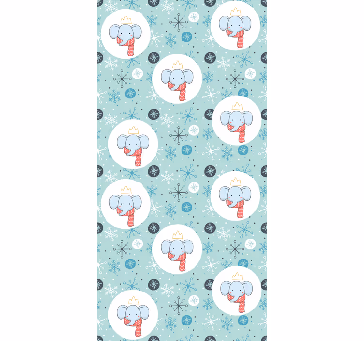Kids roller blind winter elephant king - TenStickers