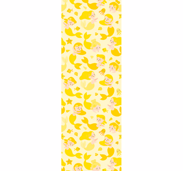 Kids roller blind mermaid child yellow smile - TenStickers