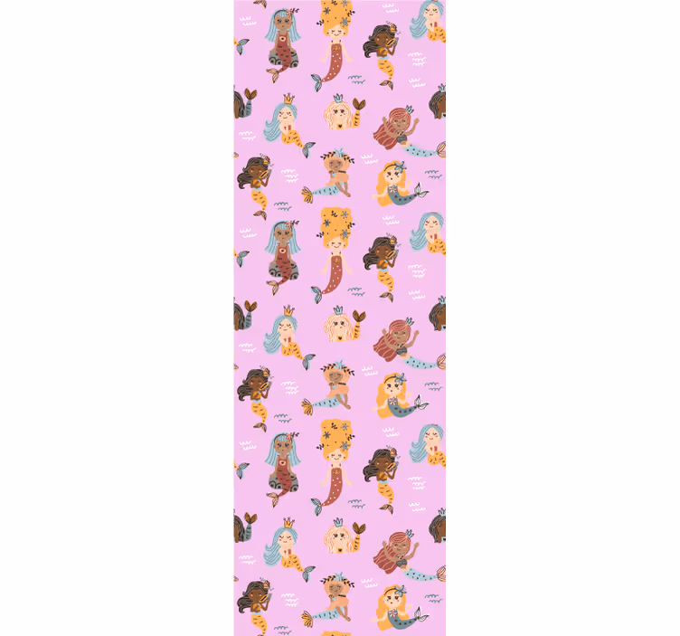 Kids roller blind pink mermaids - TenStickers