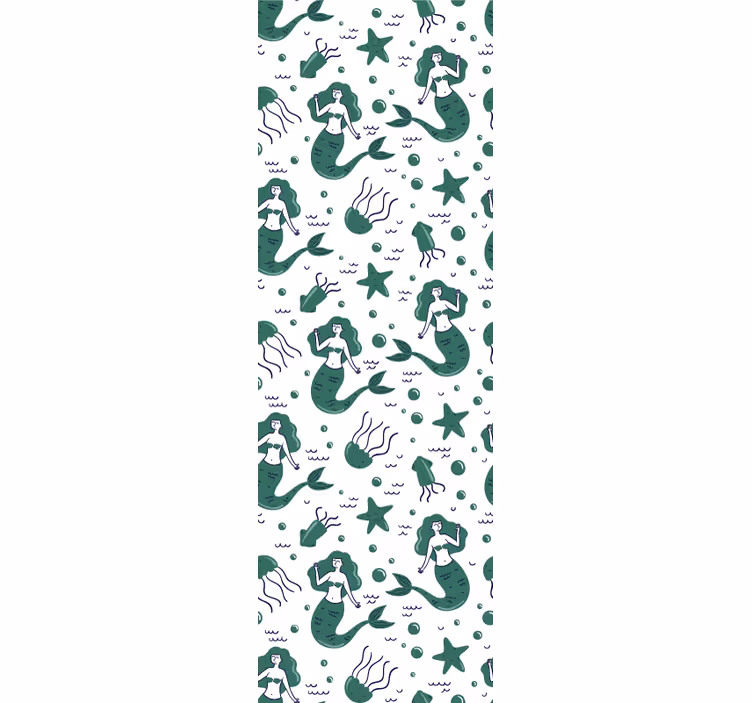 Kids roller blind green mermaids - TenStickers
