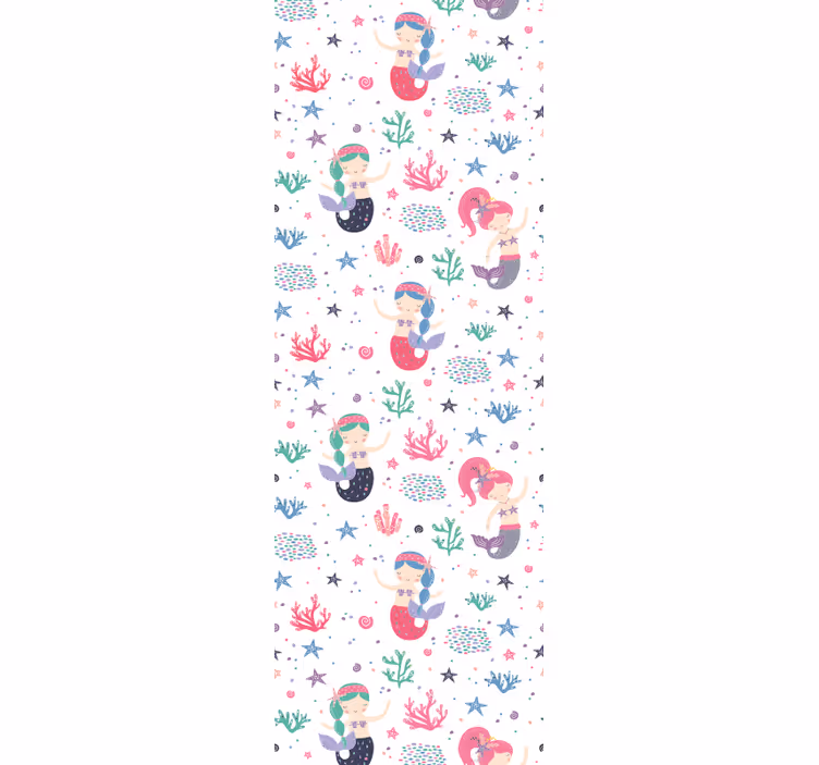 Kids roller blind mermaid girl with ponytails - TenStickers