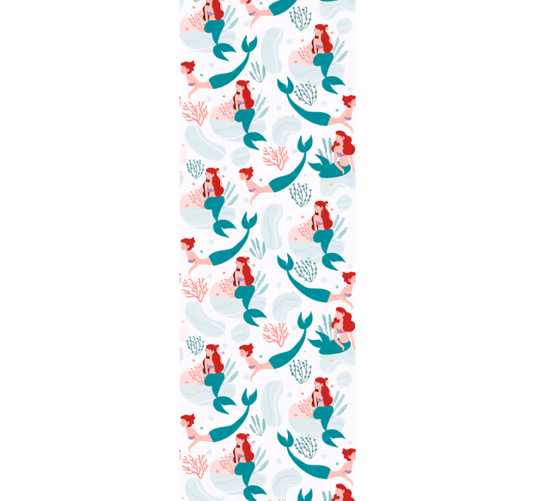 Kids roller blind mermaid with red hair smiling - TenStickers