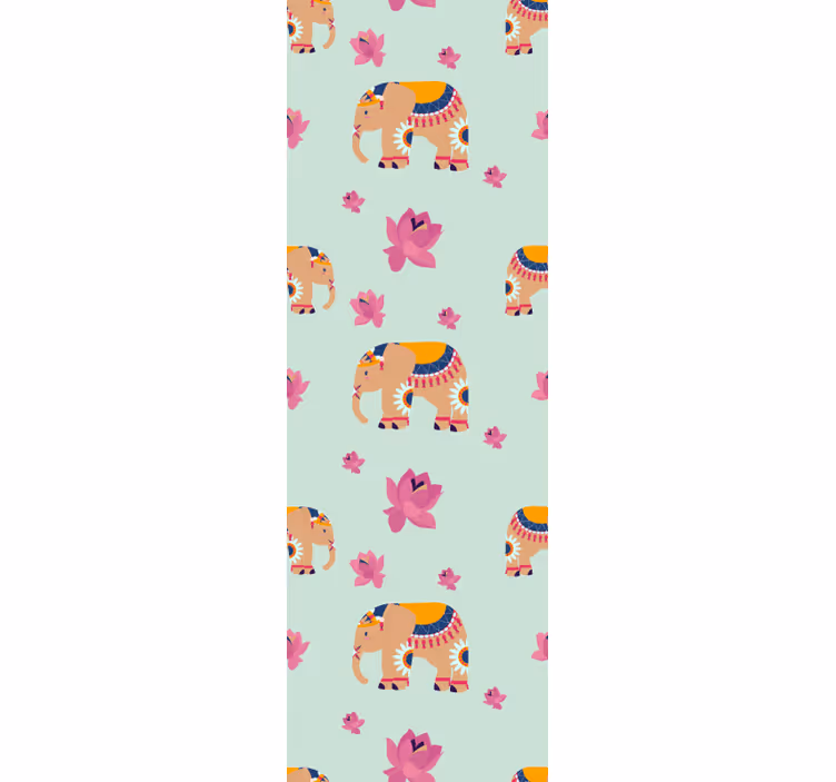 Kids roller blind indian peach elephants - TenStickers