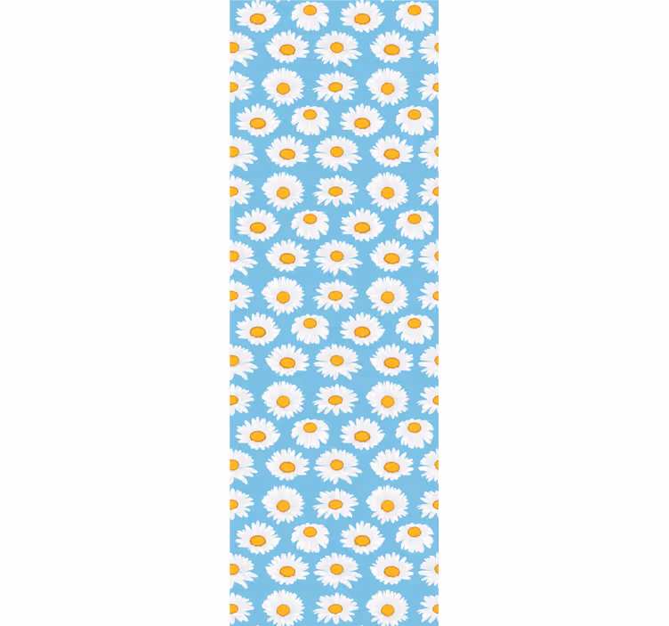 Kids roller blind daisy pattern on light blue - TenStickers