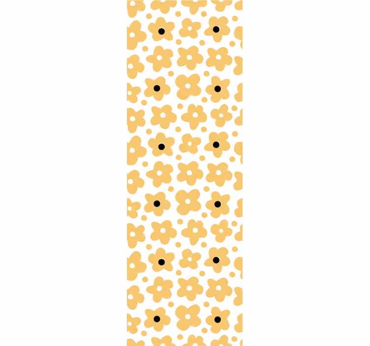 Kids roller blind yellow abstract flower pattern - TenStickers