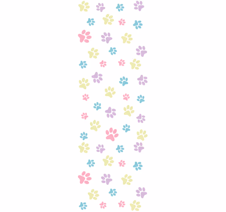 Kids roller blind with vibrant dog paw prints - TenStickers