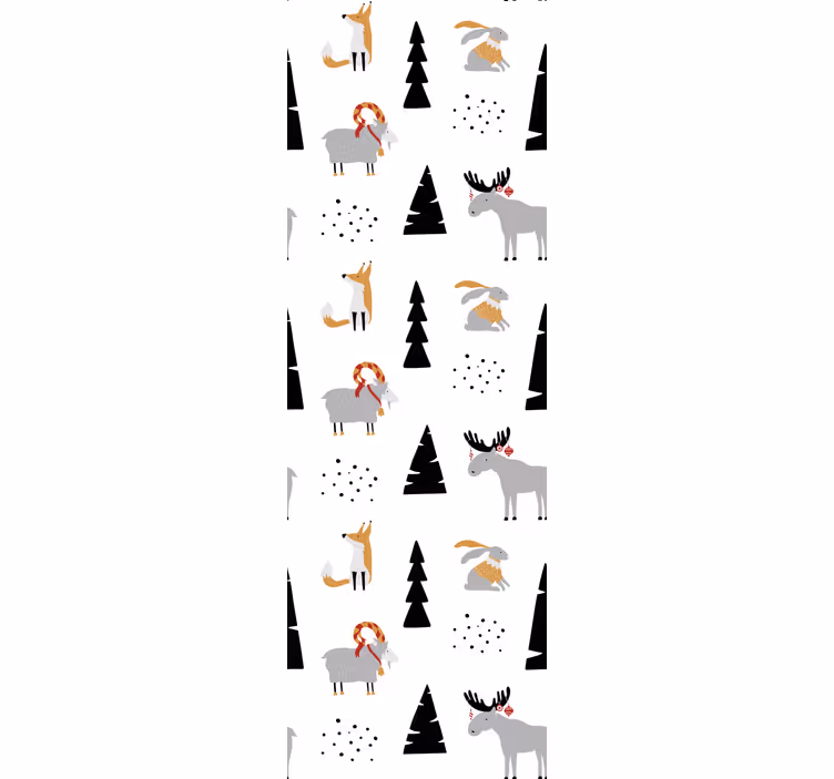 Kids roller blind with winter animals design - TenStickers