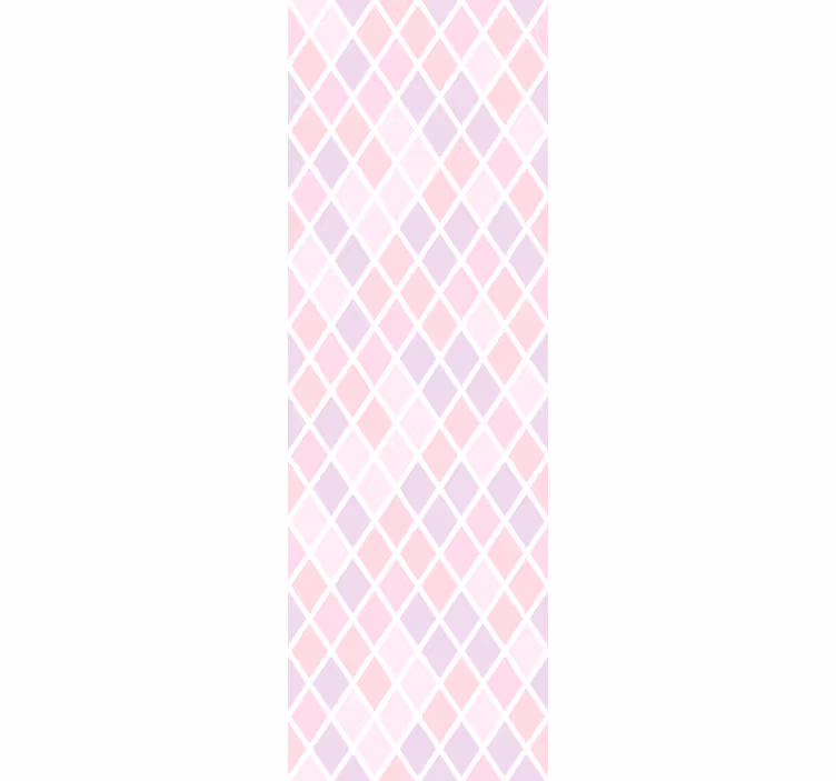 Kids roller blind in pink and white rhombuses - TenStickers