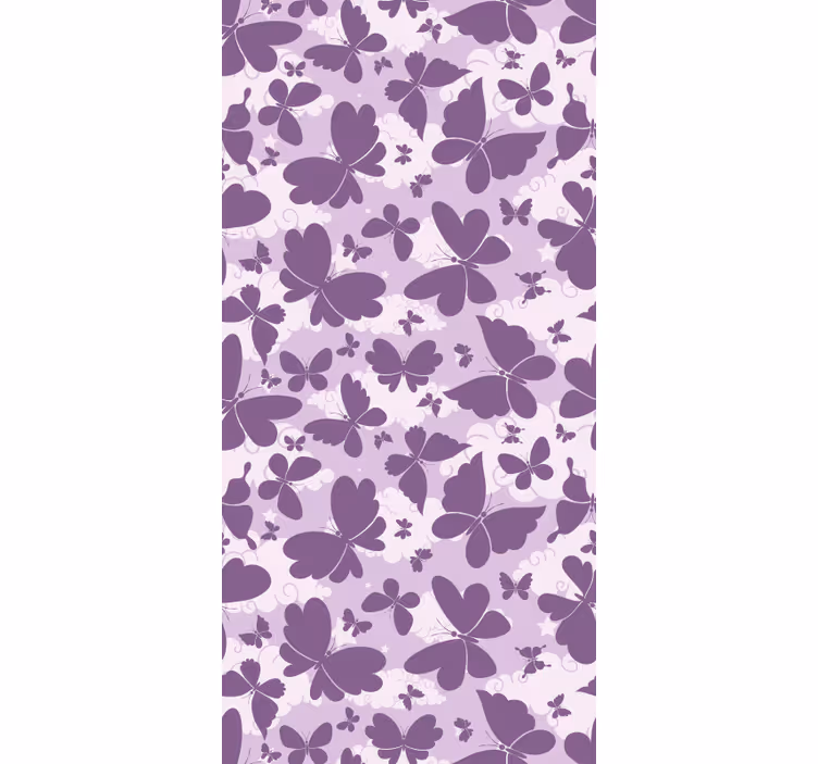 Kids roller blind cloudy sky purple butterfly pattern - TenStickers