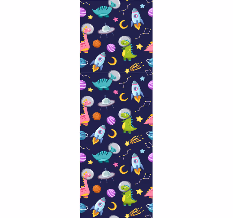 Kids roller blind cute design space dinosaurs - TenStickers