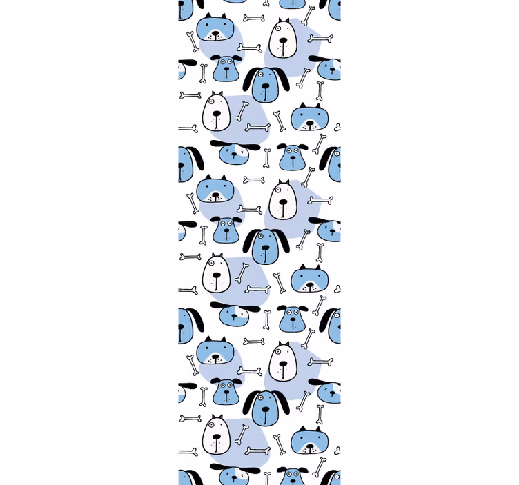 Kids roller blind blue dog pattern - TenStickers