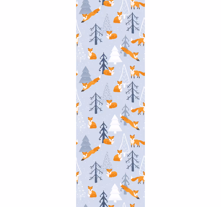 Kids roller blind cute fox winter forest design - TenStickers