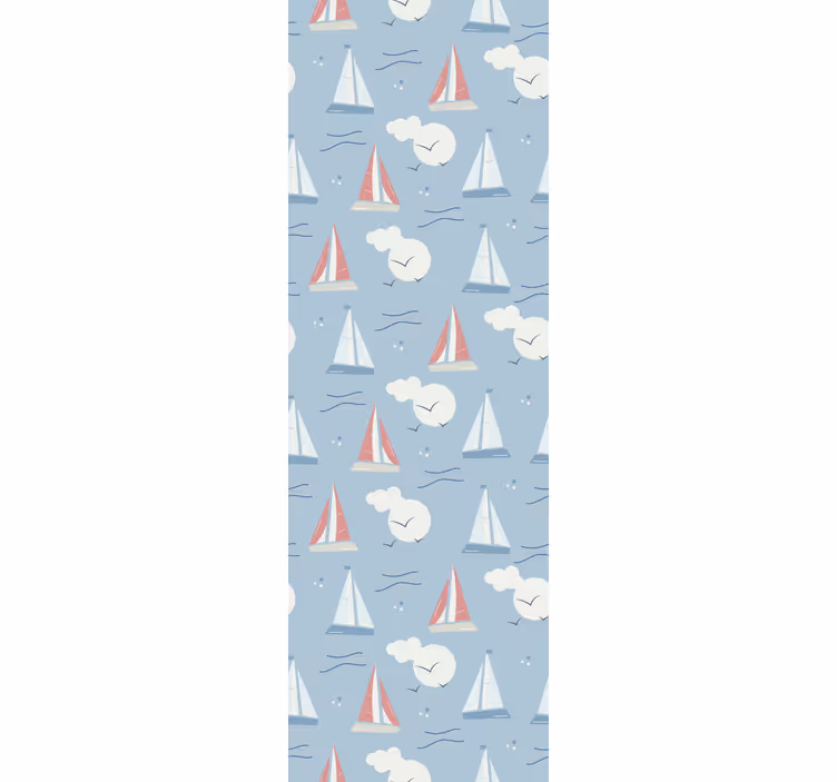 Kids roller blind on a cloud sailboat pattern - TenStickers