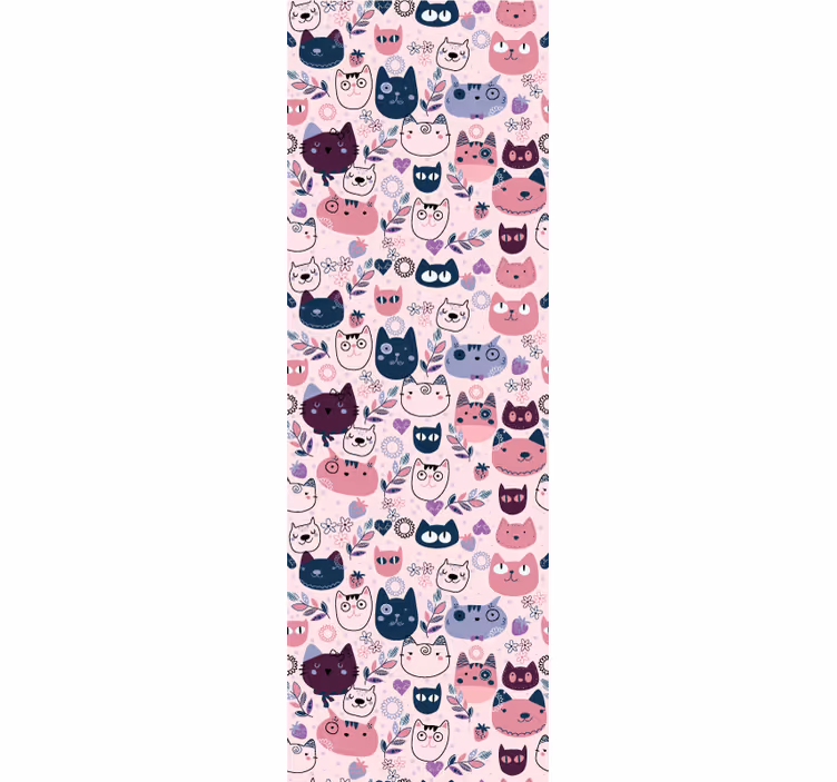 Kids roller blind in pink cat fashion pattern - TenStickers