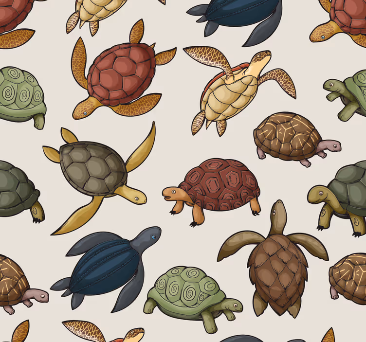Kids roller blind turtle variety - TenStickers