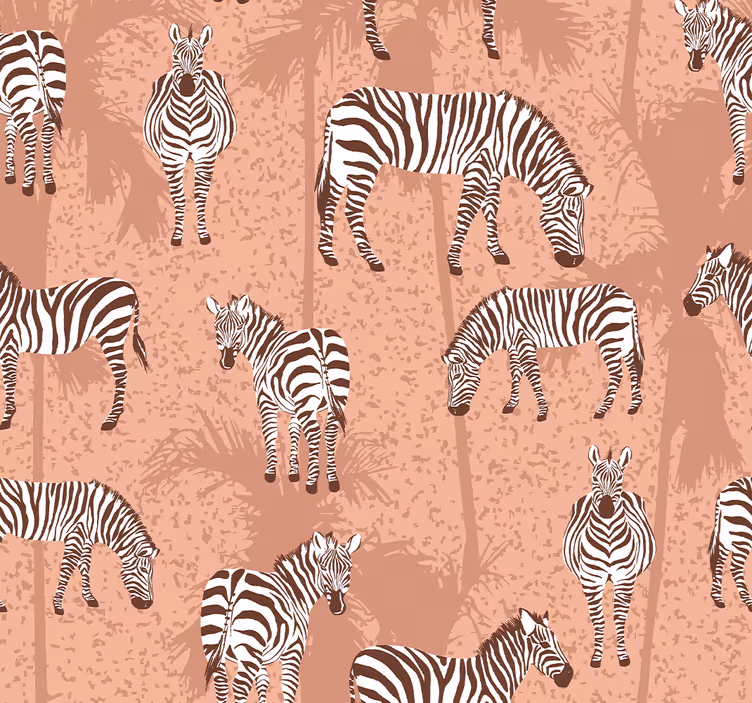 Kids roller blind zebra and brown palm trees - TenStickers