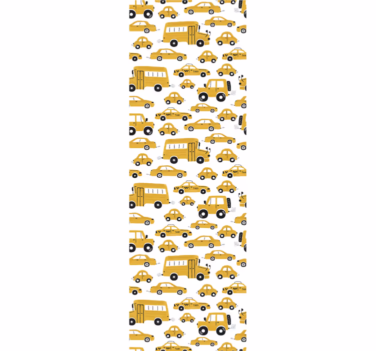 Kids roller blind cute yellow car design - TenStickers