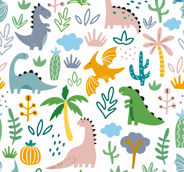 Kids roller blind scandinavian jurassic design - TenStickers