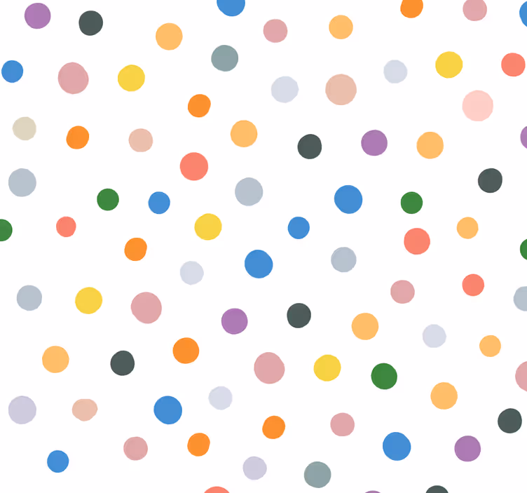 Kids roller blind colorful dots on white - TenStickers