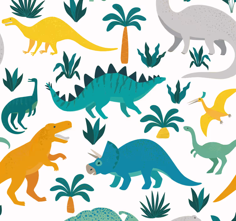 Kids roller blind dinosaurs and trees design - TenStickers