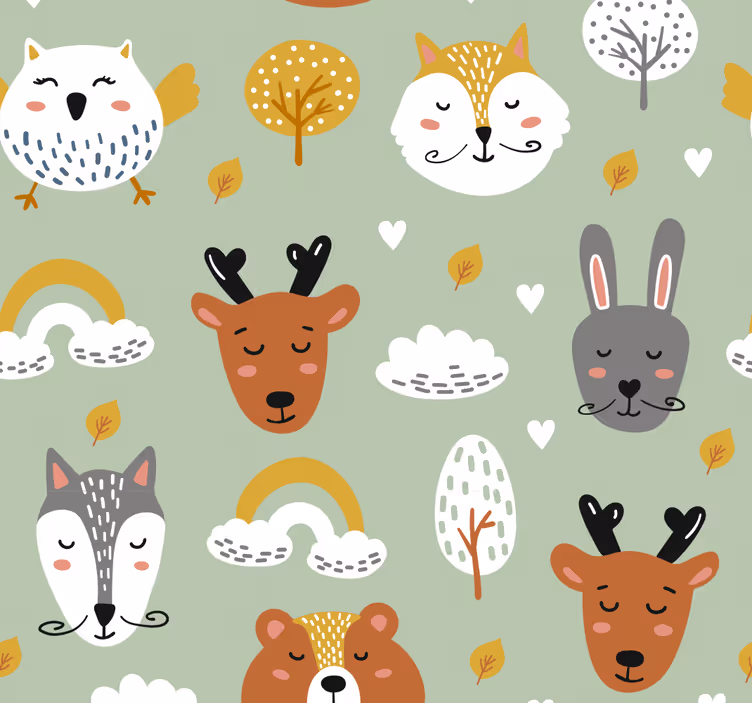 Kids roller blind nordic style mountains design - TenStickers