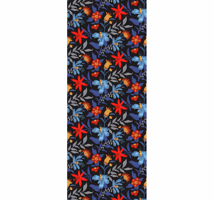 Office roller blind in black flower print tricot - TenStickers