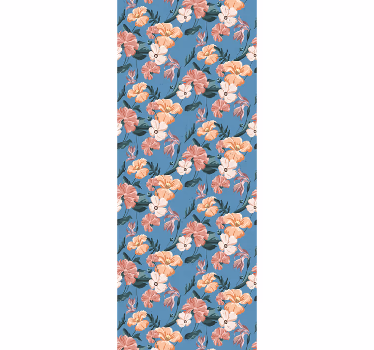 Office roller blind flowerprint 'flower jeans' - TenStickers