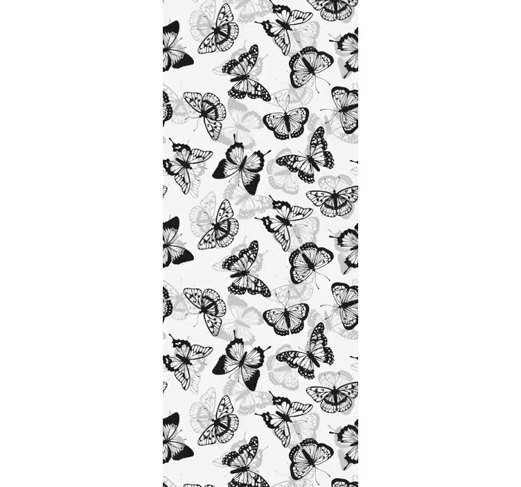 Office roller blind with a black delicate butterfly pattern - TenStickers