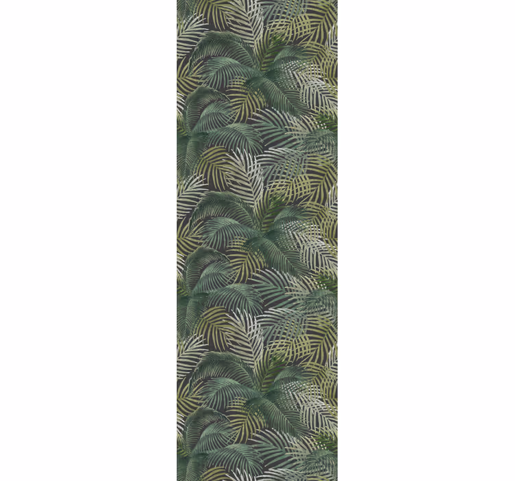 Office roller blind green palm leaves - TenStickers