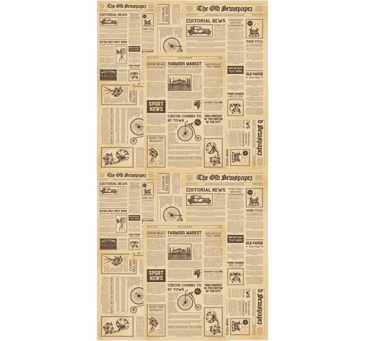 Office roller blind vintage american newspaper print - TenStickers