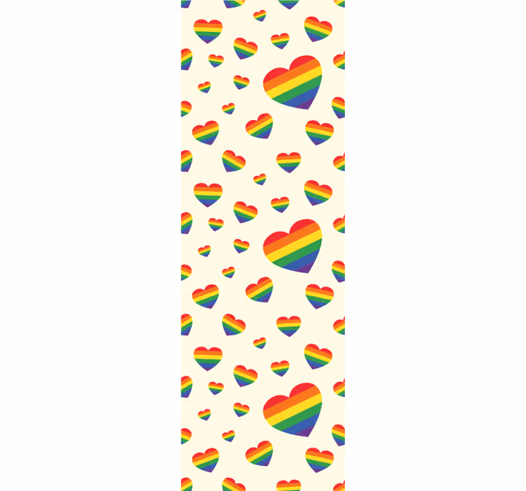 Teenage roller blind with rainbow hearts design - TenStickers