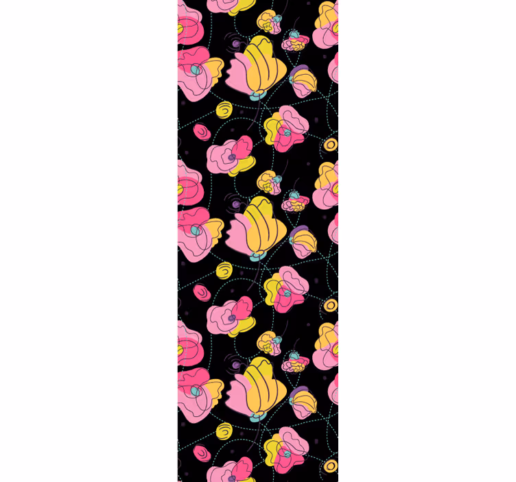 Teenage roller blind with neon flower pattern - TenStickers