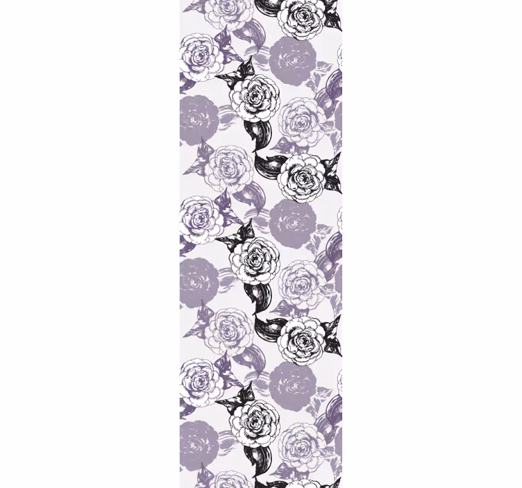 Teenage roller blind with purple and black flower design - TenStickers