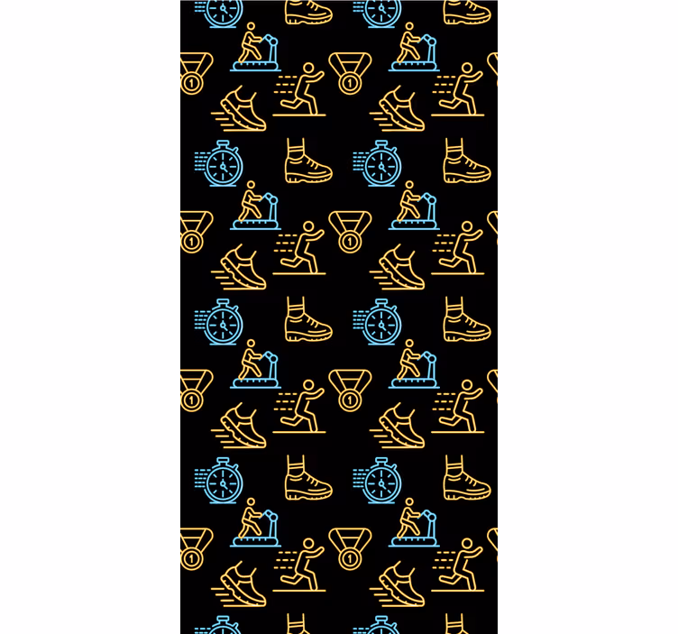 Teenage roller blind with neon vector icons on black - TenStickers