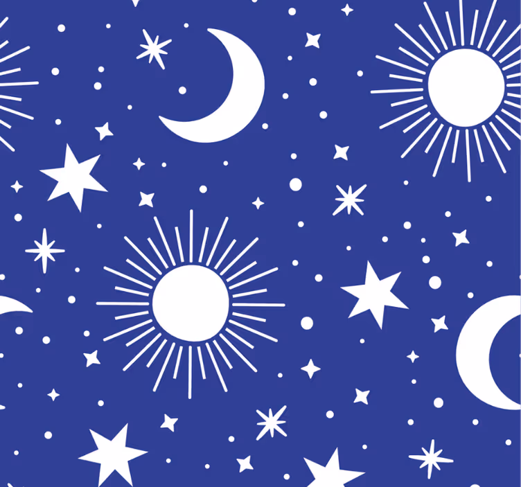 Teenage roller blind with blue background of stars and moons - TenStickers