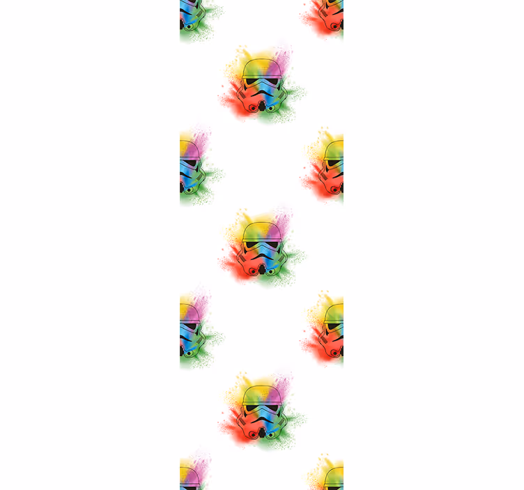 Teenage roller blind with white trooper heads pattern - TenStickers