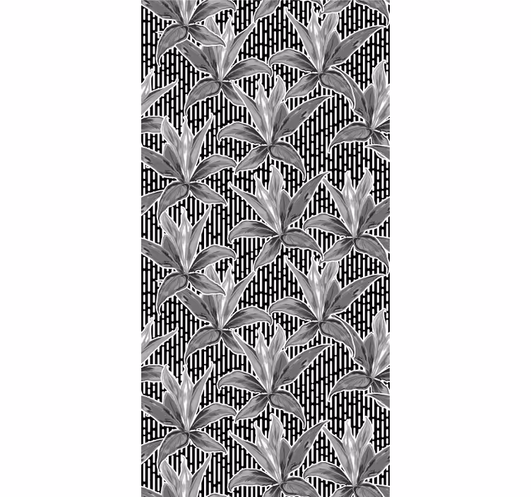 Teenage roller blind outline leaves floral pattern - TenStickers