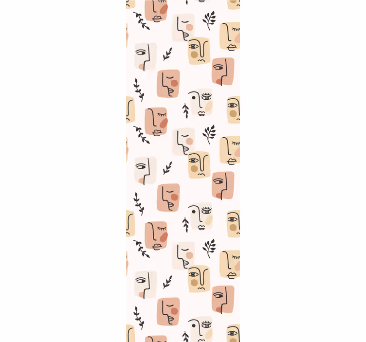 Teenage roller blind with abstract faces design - TenStickers
