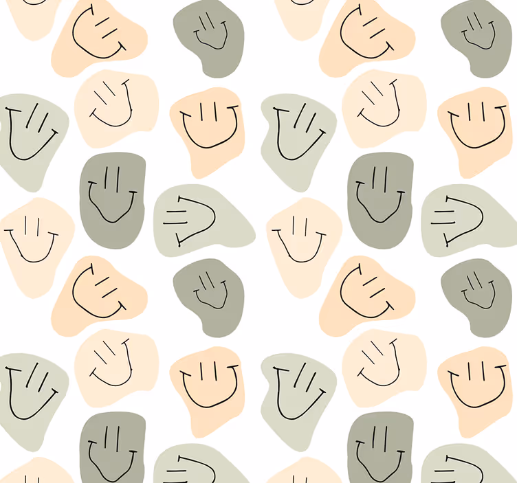 Teenage roller blind simple neutral smiley faces - TenStickers