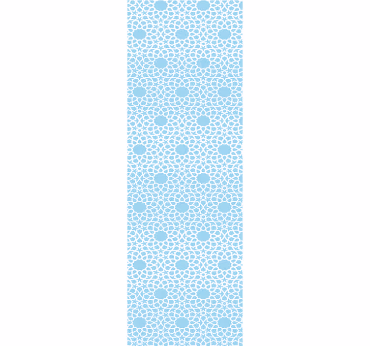 Modern roller blind in white and blue geometric pattern - TenStickers
