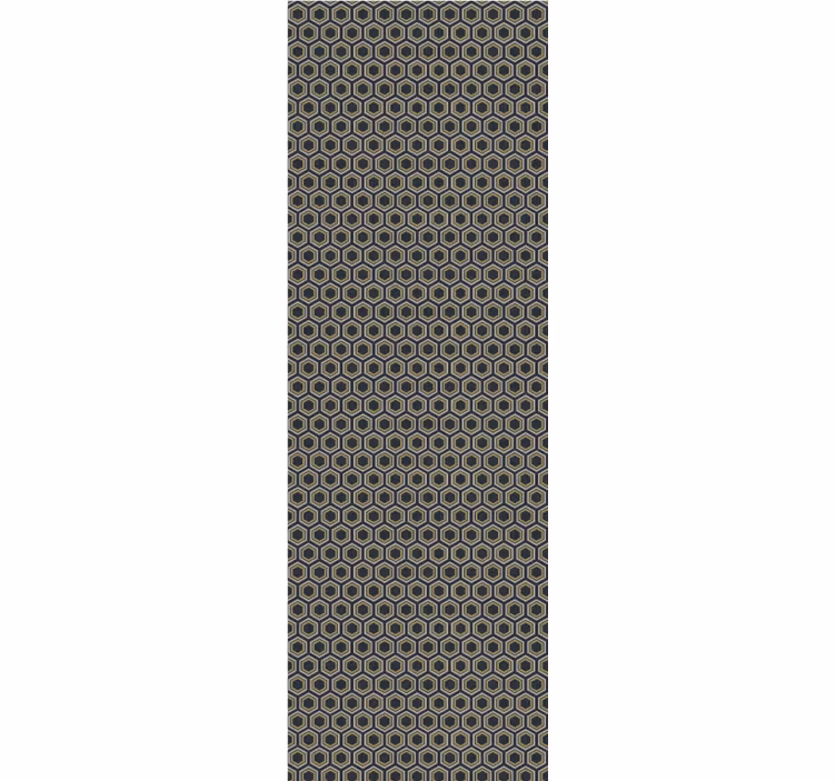 Modern roller blind in gold and gray hexagons - TenStickers