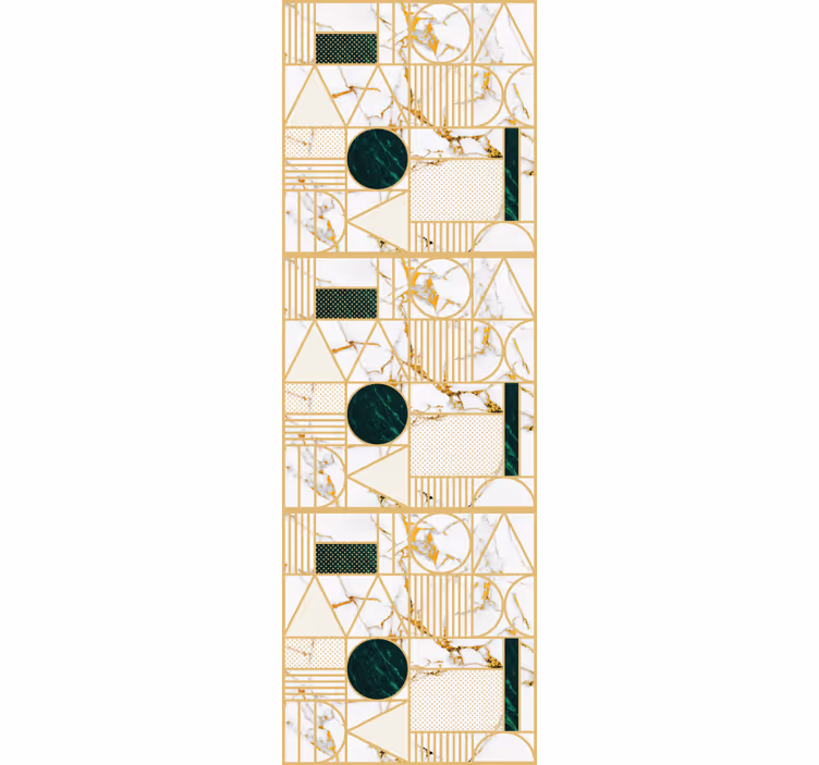 Modern roller blind white marble geometric design - TenStickers