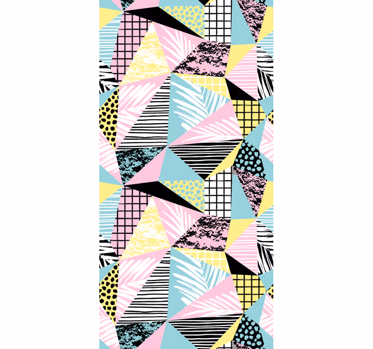 Modern roller blind with tropical palm and geometric design - TenStickers